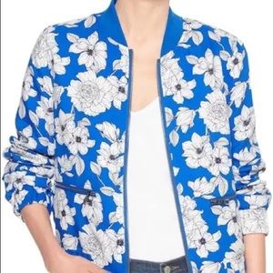 BANANA REPUBLIC BLUE FLORAL BOMBER JACKET